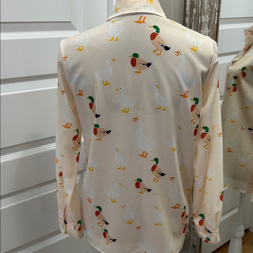 Duck Pattern Button up Blouse - Picture 3 of 11